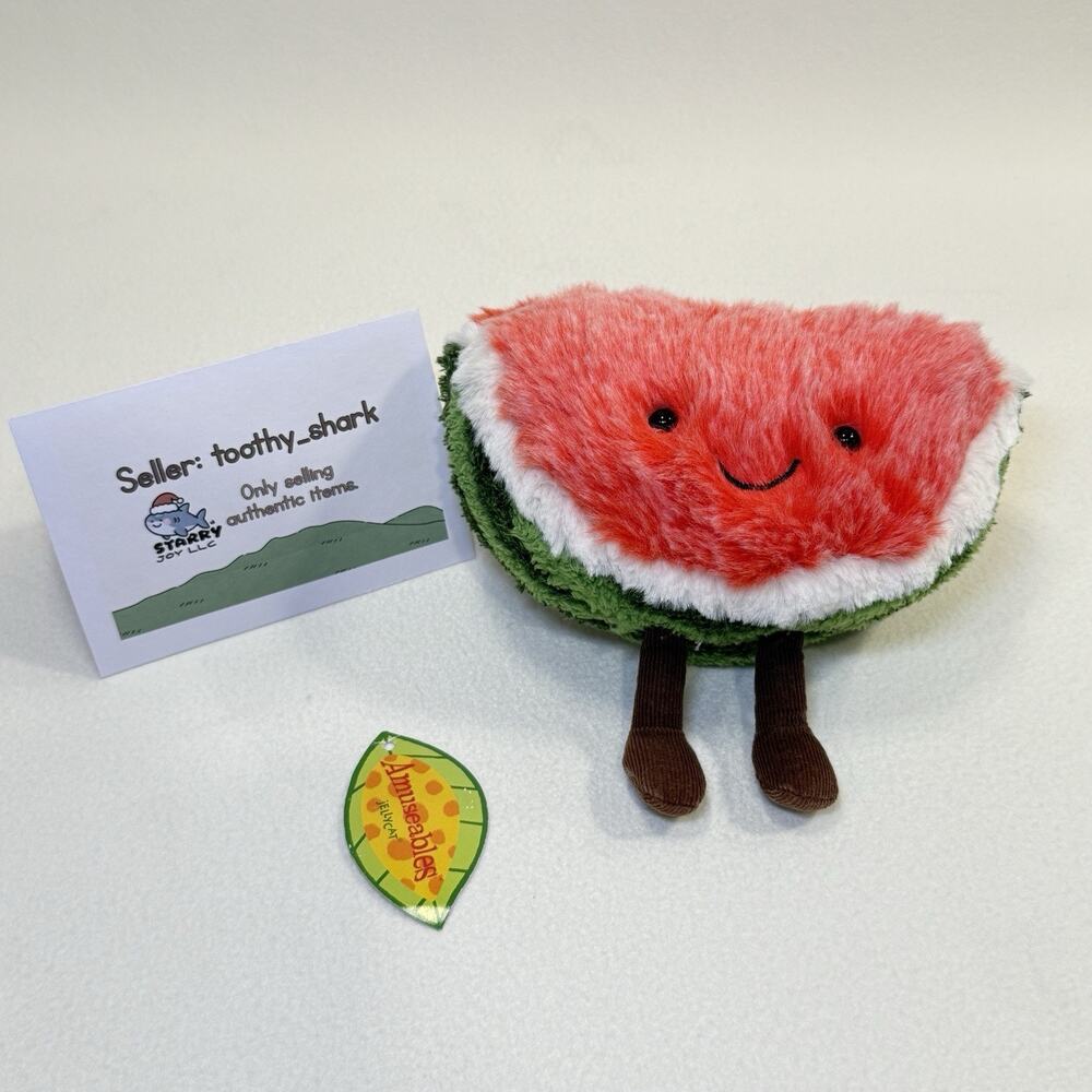 Jellycat SMALL Amuseable Watermelon - New Detached Tags - Retired & Very Rare